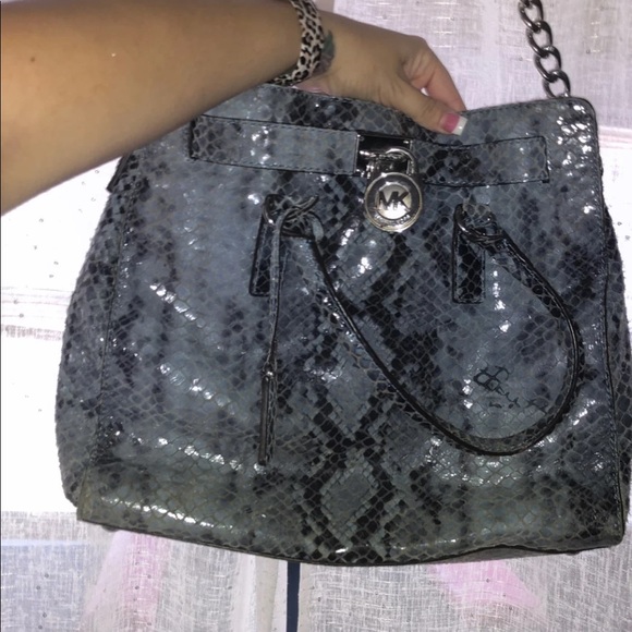 Michael Kors Snakeskin Large Hamilton Tote - Picture 1 of 3